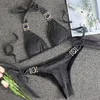 Kadın Mayo Elmas Bikini Beyaz Rhinestone Braizilian Dişi Strappy Mayo Kadınlar Kristal Set Push Yukarı Mayo Takım