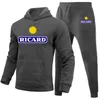 Ricard Winter Mens Giyim Erkekleri Setler Baskı Hoodie Set Polar Sweatshirt Sıradan Spor Sweatpants Mens Trailtsits 220809