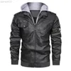 Men Winter Jacket Lange mouwen Multi -zakken Zipper Hooded Slim Motocycling Jacket voor motorfietsen Winter L220801