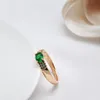 Bröllopsringar lyx 585 Rose Gold Women's Ring Natural Green Zircon Micro Wax Inlay Fashion Vintage Bridal Exquisite Jewelrywedding