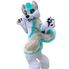 Halloween Fursuit Disfraces de mascota de perro Husky de pelo largo Ropa de mascota de dibujos animados de alta calidad Rendimiento Carnaval Tamaño adulto Ropa publicitaria promocional