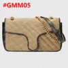 2023 designer marmont tas Crossbody Schoudertassen Dames dubbele letters Handtassen Crossbody Zwart Lederen Rugzak Portemonnee Fannypack 443797 6 kleuren 26/15/7CM #GMM01