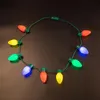 Chokers światła świecący naszyjnik świąteczny festiwal festiwal szifr na szyja łańcuch Naszyjniki Xmas Prezenty Navidad Bulb Z9a1chokers Godl22