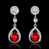 Fashion Bridal Jewelry Crystals Boucles d'oreilles Silver Slume