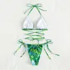 Женские купальные костюмы Lady Wire Бесплатный бикини, набор быстрого сухого отпечатка листьев. Женщины для купания костюма