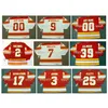 Chandails de hockey vintage PAT QUINN 17 ILYA KOVALCHUK 1 JIM CRAIG 25 PLETT 12 TOM LYSIAK 27 VAIL 9 JEAN PRONOVOST 16 CHOUINARD 2 AL