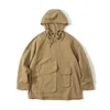 Mäns Jackor Firmranch Japanese Streetwear City Boy Multi-väska Tvättade Overaller Överdimensionerade Pullover Windbreaker Hooded Cargo Coat för män / Wome