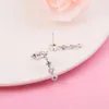 Authentic 925 Sterling Silver Sparkling Round Square Drop Dangle Earrings luxury for Women 2022 New Girls Fit Pandora Fashion Jewelry Brincos 290045C01