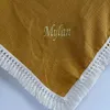 Nombre personalizado bordado nacido s y pañales muselina manta envolvente borla personalizar bebé accesorio 220712