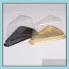 1000pcs jetables en plastique transparent fromage triangle gâteau dessert boîtes boîte d'absorption pour pâtisserie boulangerie affichage livraison directe 2021 emballage