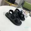 In the early designer women men buckle sandal show style fashion Genuine Leather Rubber comfortable sandals beach party slipp