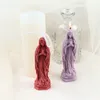 3D Retro Virgin Mary Sculpture Silicone Mold Diy Classical Fortune Goddess Of Wealth Candle Mould for Godmother Mothers Day Gift 220611