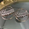 Pendientes de aro con nombre personalizado, aretes grandes coloridos ostentosos de acero inoxidable personalizados para mujer, regalo de joyería 2207186192179