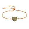 Pulseras con abalorio de cadena ajustable de piedra de cristal Natural Irregular para mujer chica fiesta Club joyería de moda hecha a mano