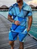 Herrspårar Summer Short Sleeved Shirt Beach Shorts 2 Piece Set Tracksuit Men's Ordized 3D Printed Casual Sports Suit S-5XLMEN's