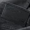 久江コットン春秋のメンズジーンズブラックウォッシュオールドビンテージスリムファッション高品質デニムパンツズボンKK-2975 220328