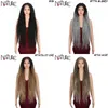 Nature Synthetic Lace Wigs for Women Long Part 38 Inch Curly Ombre Blonde with Deep Wavy Heat Resistant 220622