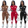 Toptancı Kadın Tasarımcı Trailtsuits 2022 Uzun Kollu Pantolon Tekdüze İki Parça Set Jogger Sport Suit Moda Mektubu Baskı Beyzbol K148