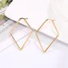 Hoop & Huggie Female Large Unusual Ear Rings Stainless Steel Quadrilateral Earrings For Womens Geometric Bijoux Fashion JewelryHoop