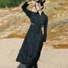 المرحلة الحديثة ارتداء أبيض وأسود من طوق رداء النساء الأنيقة Vestido Cheongsam Dress Asian Hanfu Cosplay CoSplay Costume