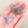 Mode Transparent côté Clip papillon cheveux griffe filles doux solide pinces Barrettes femmes cheveux accessoires