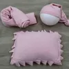 Filtar Swaddling Ylsteed 3st Set Wrap Hat Pillow Born Pography Baby Po Props Fotoshoot Spädbarnsskytte Filtblanketter