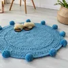 Teppiche Runder Raumteppich Nordischer Teppich Rund 90x90cm Massives Garn Zum Stricken Schlafzimmer Kinder Sphärische Dekoration AlfombraCarpets