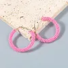 Hoop & Huggie Bohemian Round Handmade Beads Earrings Women Summer Fashion Circled Hoops Statement Jewelry Gift AccessoriesHoop