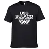 Moda uscss nostromo t gömlek uzaylı uss sulaco sömürge denizciler uzaylılar kapalı dünya kısa kollu tshirt erkek pamuk o boyun tees 220712