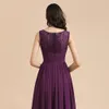 2022 Abiti da damigella d'onore in chiffon su misura viola sexy scollo a V trasparente sul retro lunghezza del pavimento abito per la madre della sposa abiti da ballo da sera BM3004 0702