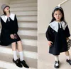 Autumn fashion Irregular collar dress for Mother and daughters family turn-down collar loose princess dresses