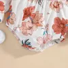 Bébé filles fleur imprimement volante roberie vêtements bébé manches décontractées triangle saut à saut de combinaison de printemps automne j220525
