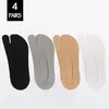 Men's Socks Men's 4Pairs/Lot Summer Thin Invisible Tabi Japanese Style Anti-Skid Fashion Men's Two Toe 45 Plus Size Sock