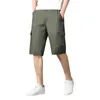 Herren-Shorts, modisch, lässig, einfarbig, mit mehreren Taschen, Reißverschluss, Schnalle, Outdoor-Werkzeug, Herren, 7 Zoll