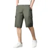 Shorts pour hommes Mode masculine Casual Couleur unie Multi Poche Fermeture à glissière Boucle Outillage extérieur Hommes 7 pouces