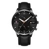 Belohnung Spot Uhr Luxus personalisierte Chronograph Armbanduhr Leder Legierung Wasser Ristant Auto Datum Herrenuhr Quarz
