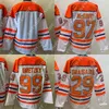 97 Connor McDavid Jersey 99 Wayne Gretzky 29 Leon Draisaitl 93 Ryan Nugent-Hopkins 91 Evander Kane 36 Jack Campbell Maglie da hockey Orange White Navy Royal Stitched