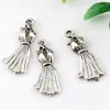 250Pcs Antique Silver Alloy Dress Charms Pendants For Jewelry Making Findings 10.5X26mm