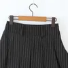 Vintage college style sexy high waist striped pleated skirt woman slim fit kawaii short mini for girl spring summer 220401