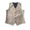 Men's Vests 2022 Mens Suit Men Brown Black Waistcoat Vest Man Plaid Steampunk Jacket Striped Tweed V-neck Slim Fit Gilet Wedding Guin22