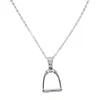 Chaînes en argent Sterling 925, bijoux de cheval fins, collier équestre Unique à étrier