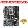 Cartes mères BTC Mining Motherboard 12 USB G630 CPU RGB Fan DDR3 4GB 1600Mhz RAM 128G SSD Switch Cable SATA MotherboardMotherboards