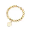 Fashion Brand Classic Vintage Silver S925 Female Heart Rose Gold 8mm Pendant Bracelet Fashionable and Popular Jewelry