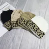 Party Hat 25pcs Lot Leopard Beanie Hats Winter Knitting Ear Warmer Ga Warehouse Christmas Gift Hat DOMIL1138