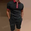 Tute da uomo per le camicie estive set da uomo Poloshorts a manica corta abita sportiva maschio top traspirante top blusa fitness traccettaci per uomo 220826