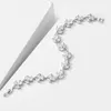 Модные ювелирные изделия невесты серебряный цвет лист чар кубический цирконий браслеты браслеты чистый CZ Crystal для женщин свадебные аксессуары CL0373