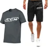 Chándales para hombre, camiseta deportiva informal con estampado de CCM de verano para hombre, camiseta deportiva de talla grande, camisetas transpirables de secado rápido, pantalones cortos