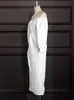 Sukienki w rozmiarze plus białe nagie ramię V Kobiety seksowne klub wieczorne przyjęcie urodzinowe okazja impreza