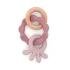 Baby Teethers Soothers Silicone Bracelet BPA Free Cute Animal Silicone Pendant Wood Ring Teething Rattle Accessories Toys 195 E3
