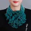 Korean Floral Chiffon Neck Guard False Collar Hedging Scarf Summer Women Ice Silk Protect Cervical Elastic Bib Headneck P51